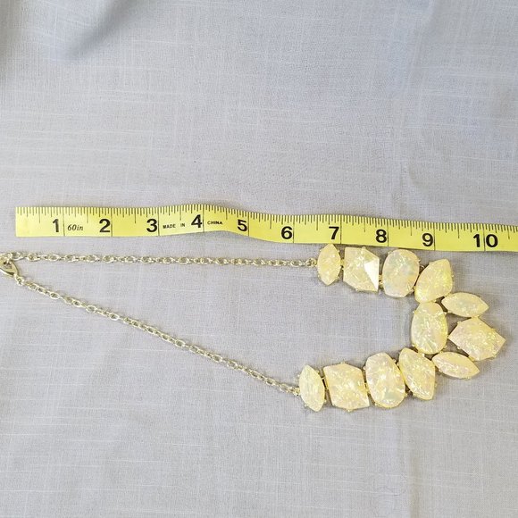 Fun and Funky Lemon Yellow Irridescent Costume Necklace - Picture 10 of 12